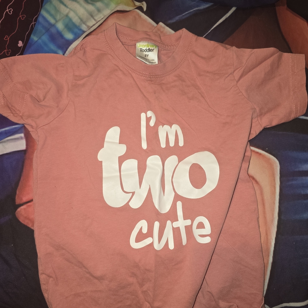 Toddler Pink 'I'm Two Cute' Short Sleeve Tee
